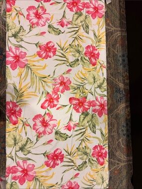 Floral Tropical Beach Towel in Pink & Green